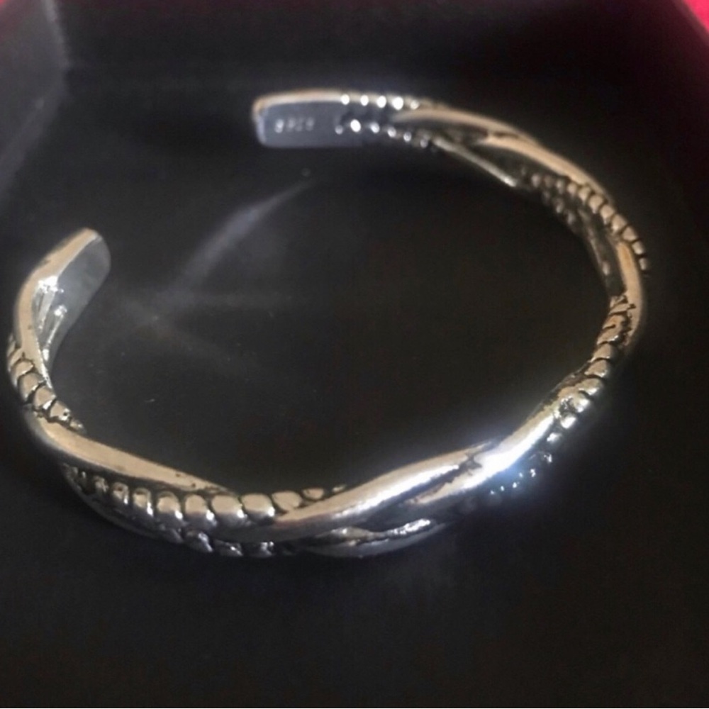 Silver Twisted Rope Cuff Bracelet - Picture 2 of 3